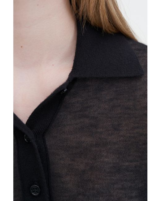 Filippa K Black Knit Polo Sweater