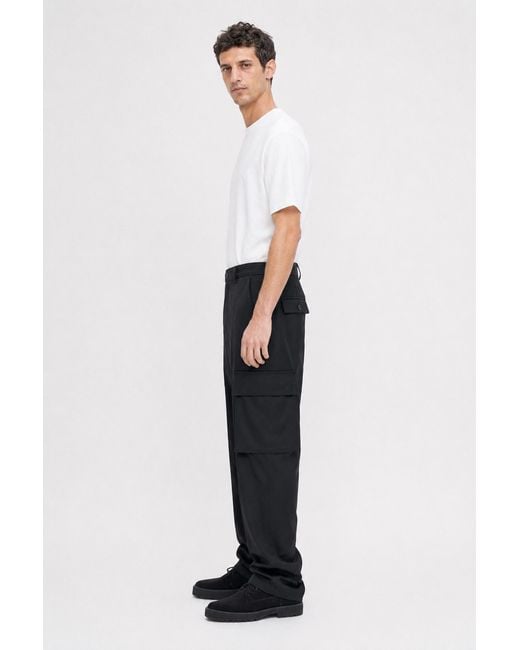 Filippa K Black Wool Twill Cargo Pants for men