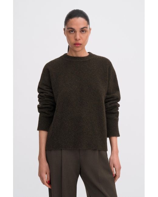 Filippa K Black Wool Yak Crewneck Sweater