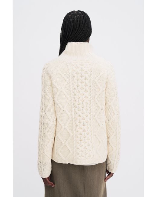Filippa K Natural Wool Cable Knit Sweater
