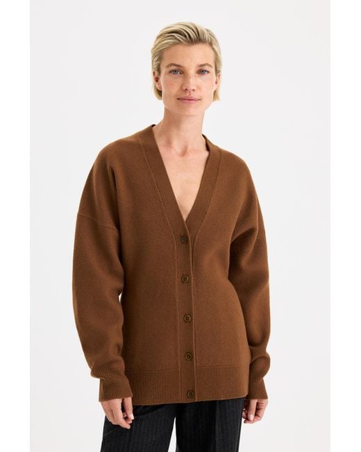 Filippa K Brown Hourglass Felted Cardigan