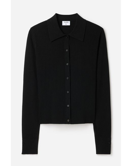 Filippa K Blue Ribbed Knit Shirt