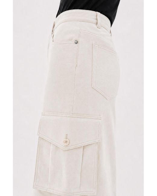 Filippa K White Long Cargo Skirt