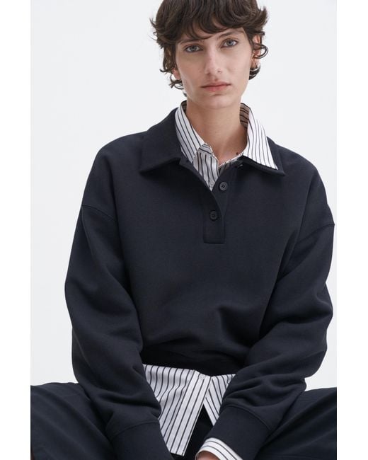 Filippa K Blue Polo Sweatshirt