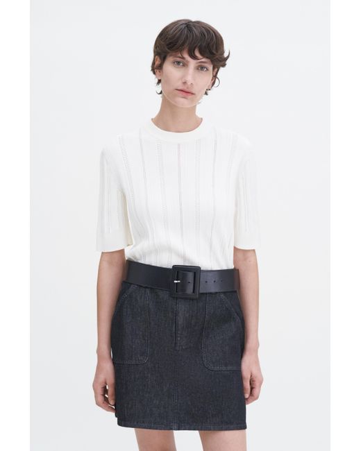 Filippa K White Braid Knit T-Shirt