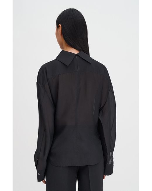 Filippa K Blue Fold Collar Blouse