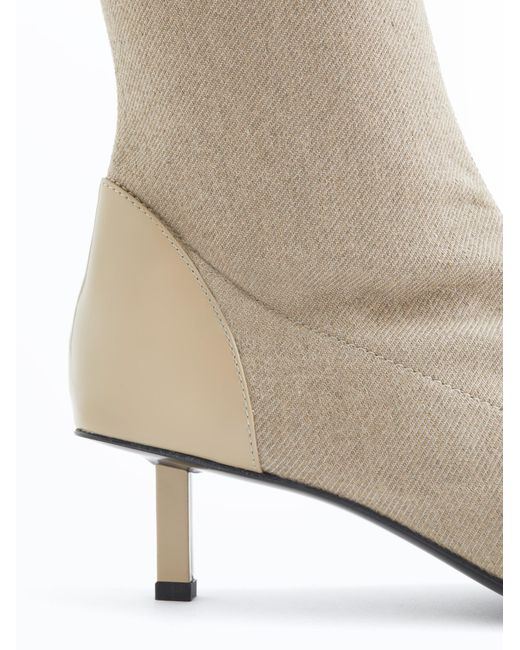 Filippa K Natural Pointy Kitten Stretch Denim Bootie