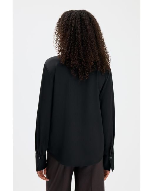 Filippa K Black Half Placket Blouse
