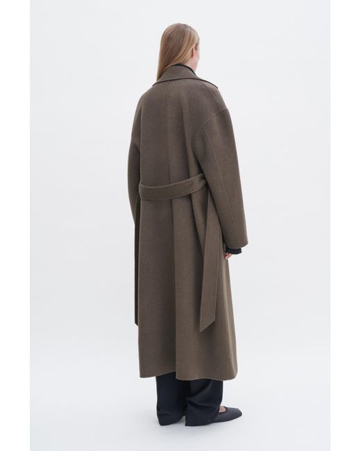 Filippa K Black Belted Double Face Wool Coat