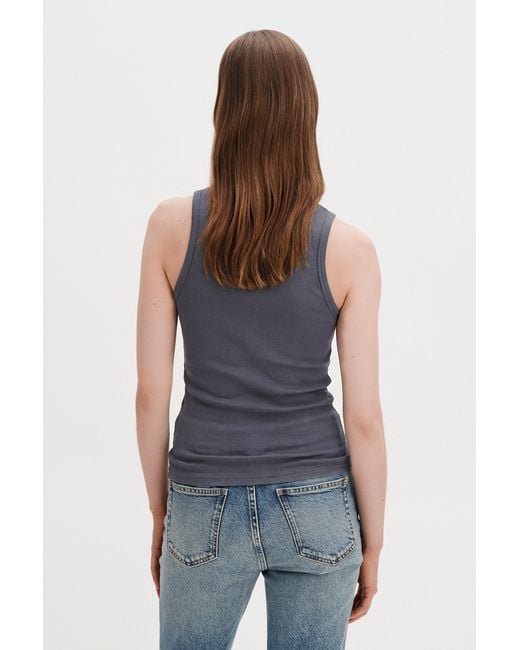 Filippa K Blue Fine Rib Tank