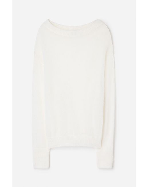 Filippa K White Boatneck Alpaca Sweater