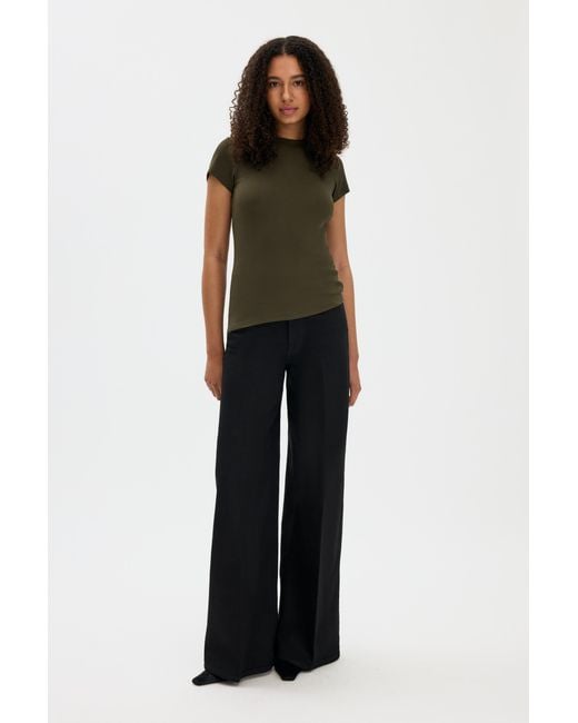 Filippa K Black Fine Rib Tee
