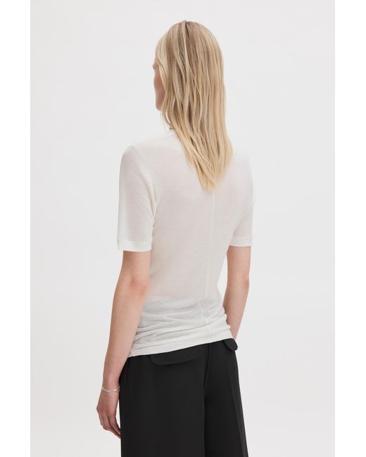 Filippa K White Lyocell Cashmere Scoop Tee