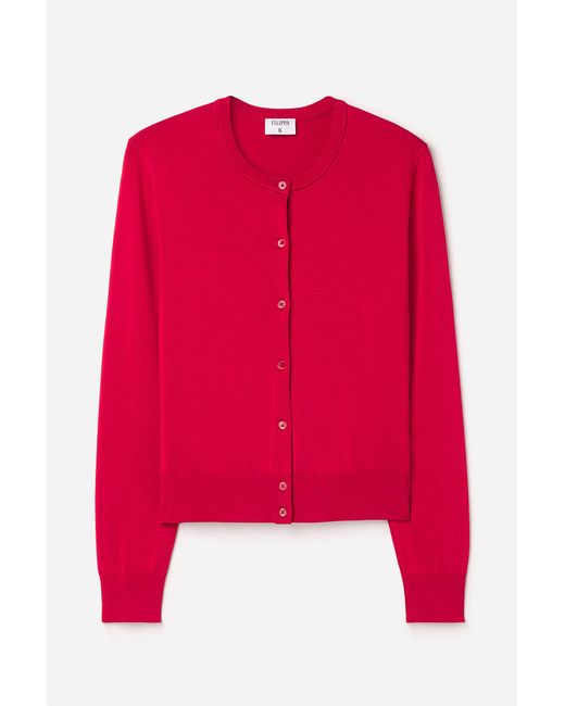 Filippa K Red Glossy Knit Cardigan