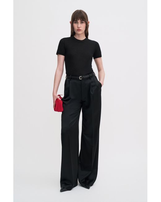 Filippa K Black Lyocell Cashmere Tee