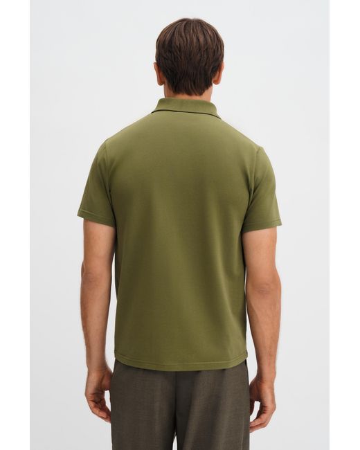 Filippa K Green Stretch Cotton Polo T-Shirt for men
