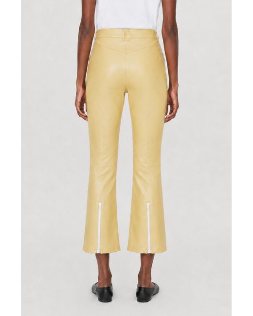Filippa K Yellow Kick Flare Leather Trousers
