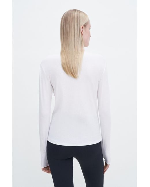 Filippa K White Rib Mock Neck Top