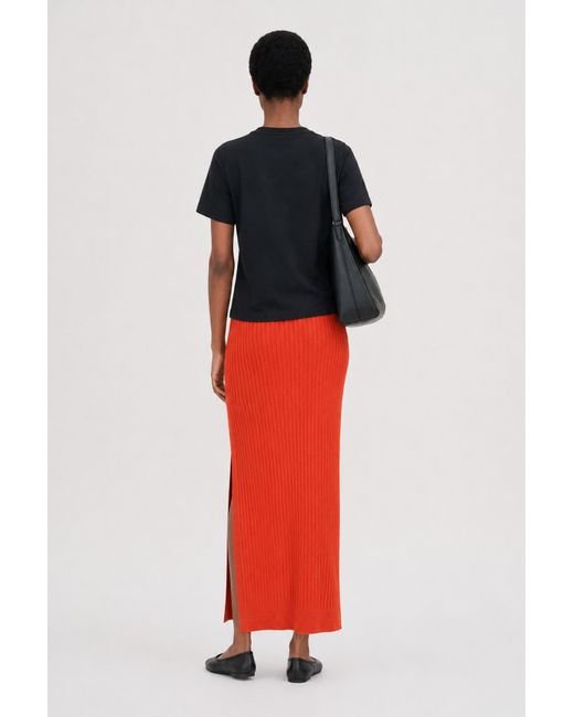 Filippa K Red Rib Knit Skirt