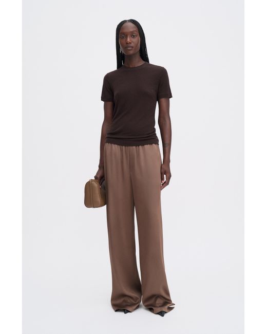 Filippa K Brown Lyocell Cashmere Tee
