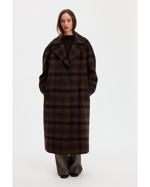 Filippa K Black Vanessa Vented Check Coat