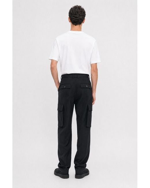 Filippa K Black Wool Twill Cargo Pants for men