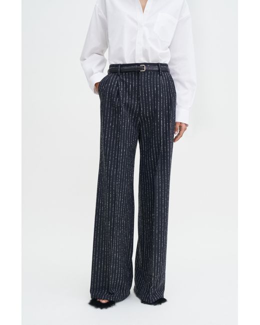 Filippa K Blue Darcey Pinstripe Trousers