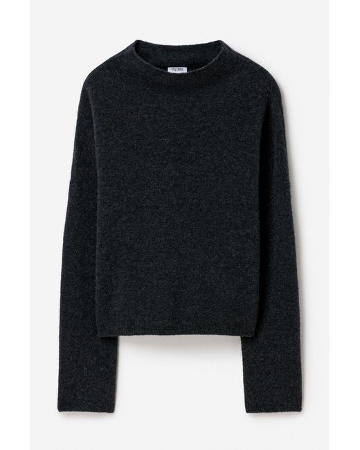 Filippa K Black Mika Yak Funnelneck Sweater