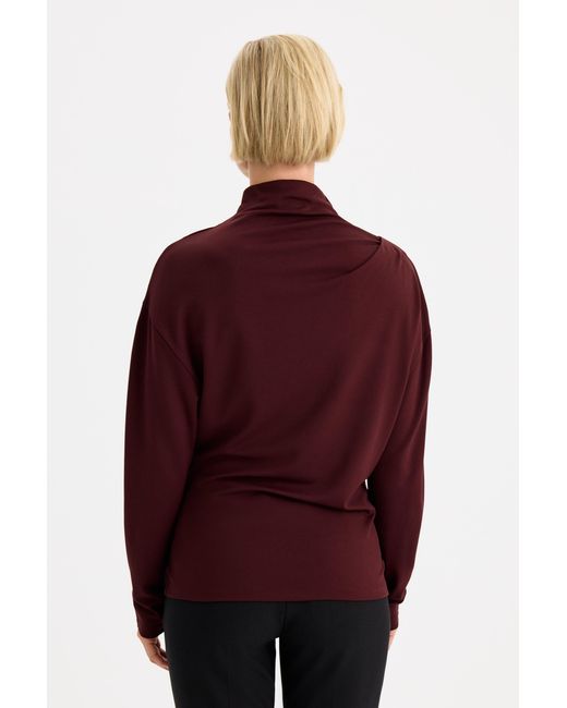 Filippa K Red Twisted Neck Top