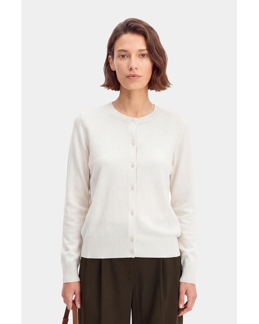 Filippa K White Cashmere Crewneck Cardigan