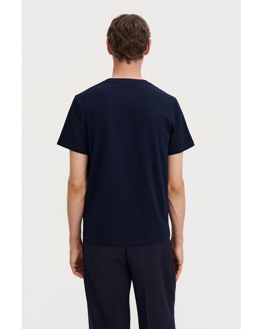 Filippa K Blue Stretch V-Neck Tee for men