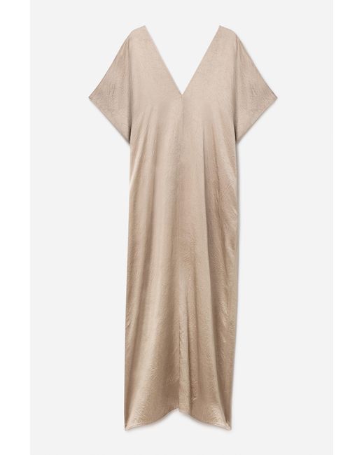 Filippa K Natural V-Neck Crinkle Kaftan