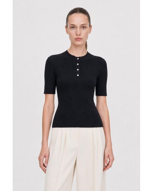Filippa K Blue Buttoned Knit Top
