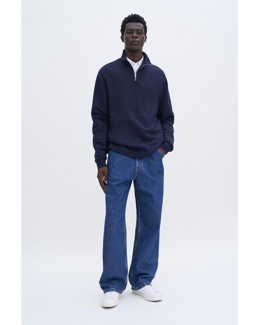 Filippa K Blue Half Zip Sweatshirt for men