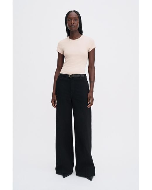Filippa K Black Fine Rib Tee