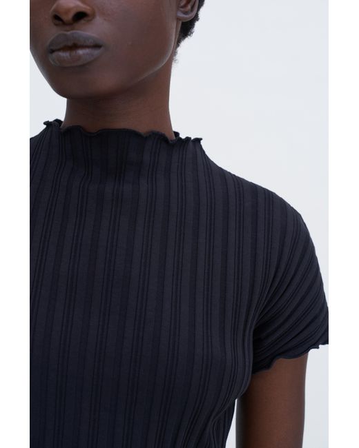 Filippa K Blue Rib Cap Sleeve Top