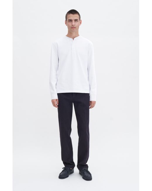 Filippa K White Heavy Cotton Henley for men
