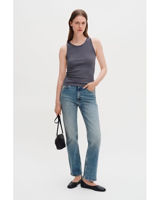 Filippa K Blue Fine Rib Tank