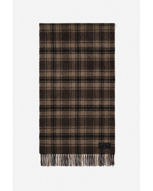 Filippa K Black Merino Check Scarf