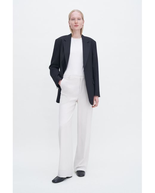 Filippa K White Cotton Stretch Elbow Sleeve