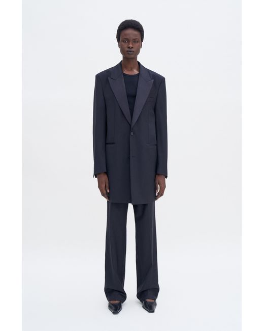 Filippa K Blue Wool Tuxedo Blazer Coat