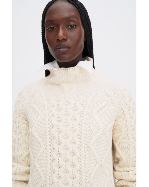 Filippa K Natural Wool Cable Knit Sweater