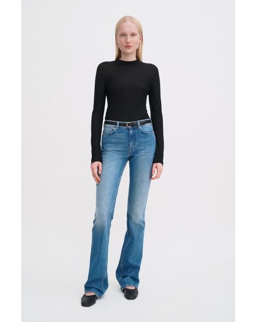 Filippa K Black Lyocell Cashmere Mock Neck Top