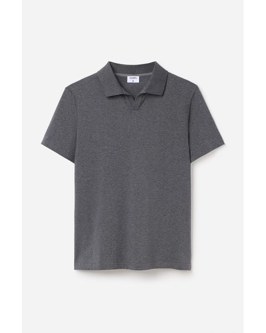 Filippa K Gray Stretch Cotton Polo T-Shirt for men