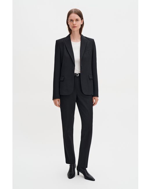 Filippa K Blue Emma Cropped Pinstripe Trouser