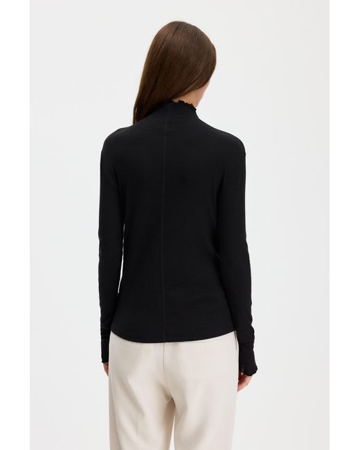 Filippa K Blue Rib Mock Neck Top