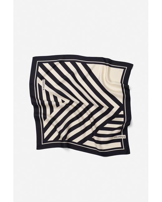 Filippa K Black Printed Silk Scarf