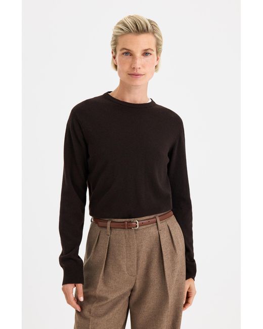 Filippa K Black Soft Wool Crewneck Sweater