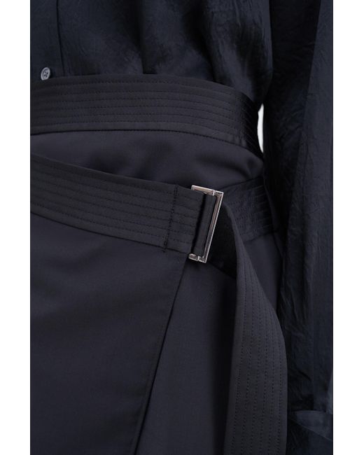 Filippa K Blue Belted Wool Wrap Skirt