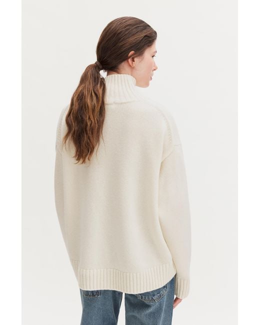 Filippa K White Wool Cashmere Turtleneck Sweat
